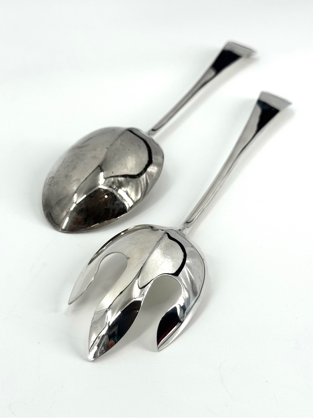 VTG International Silver Co Silverplate Queen Ann 13” Fork/Spoon Server Set - Picture 2 of 7